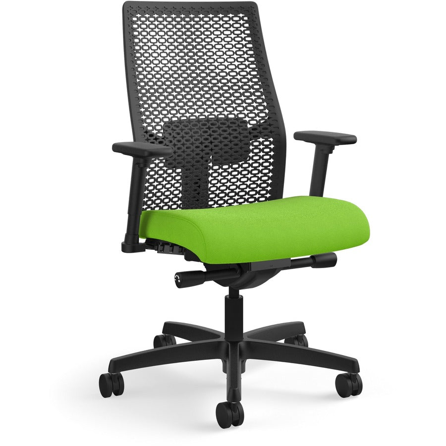 HON Ignition ReActiv Chair - Pear Seat Color - Fabric Seat Material - Black Back Color - Mesh Back Material - Black Frame Color - Mid Back - Pear - 1 Each