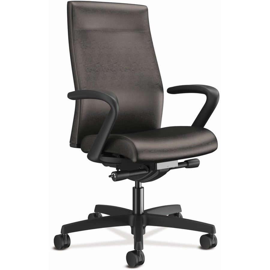 HON Ignition 2.0 Chair - Black Seat Color - Vinyl Seat Material - Black Back Color - Vinyl Back Material - Black Frame Color - Mid Back - Black - Armrest - 1 Each