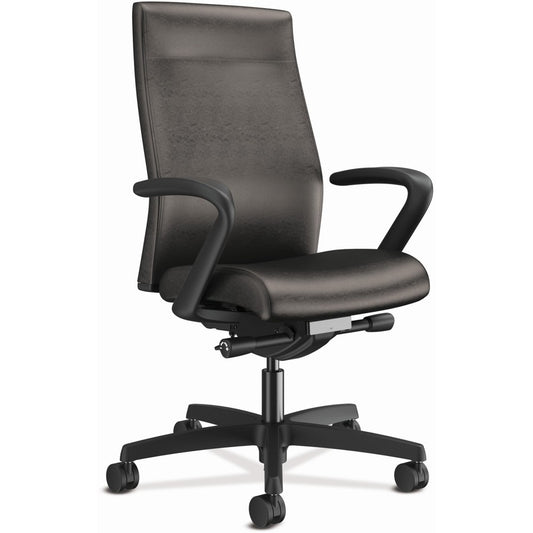 HON Ignition 2.0 Chair - Black Seat Color - Vinyl Seat Material - Black Back Color - Vinyl Back Material - Black Frame Color - Mid Back - Black - Armrest - 1 Each
