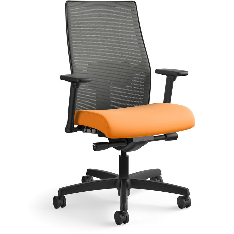 HON Ignition 2.0 Chair - Apricot Seat Color - Fabric Seat Material - Charcoal Back Color - Mesh Back Material - Black Frame Color - Mid Back - Apricot - 1 Each