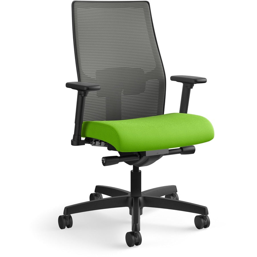 HON Ignition 2.0 Chair - Pear Seat Color - Fabric Seat Material - Charcoal Back Color - Mesh Back Material - Black Frame Color - Mid Back - Pear - 1 Each