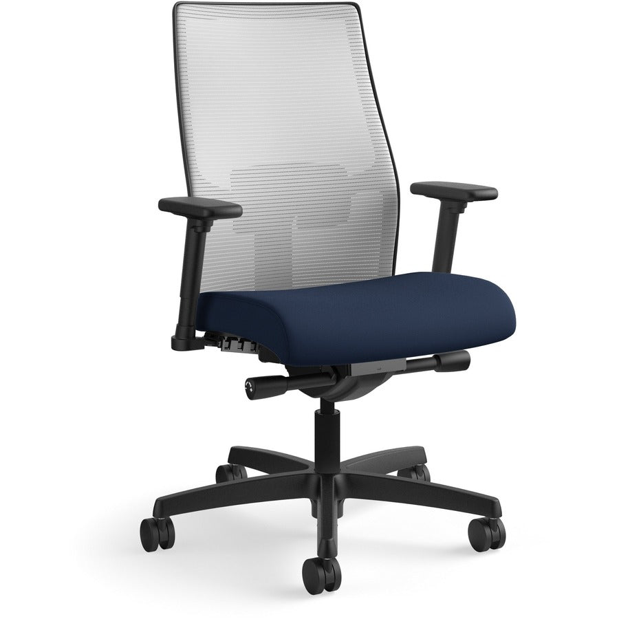 HON Ignition 2.0 Chair - Navy Seat Color - Fabric Seat Material - Fog Back Color - Mesh Back Material - Black Frame Color - Mid Back - Navy - 1 Each