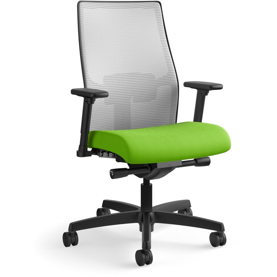 HON Ignition 2.0 Chair - Pear Seat Color - Fabric Seat Material - Fog Back Color - Mesh Back Material - Black Frame Color - Mid Back - Pear - 1 Each
