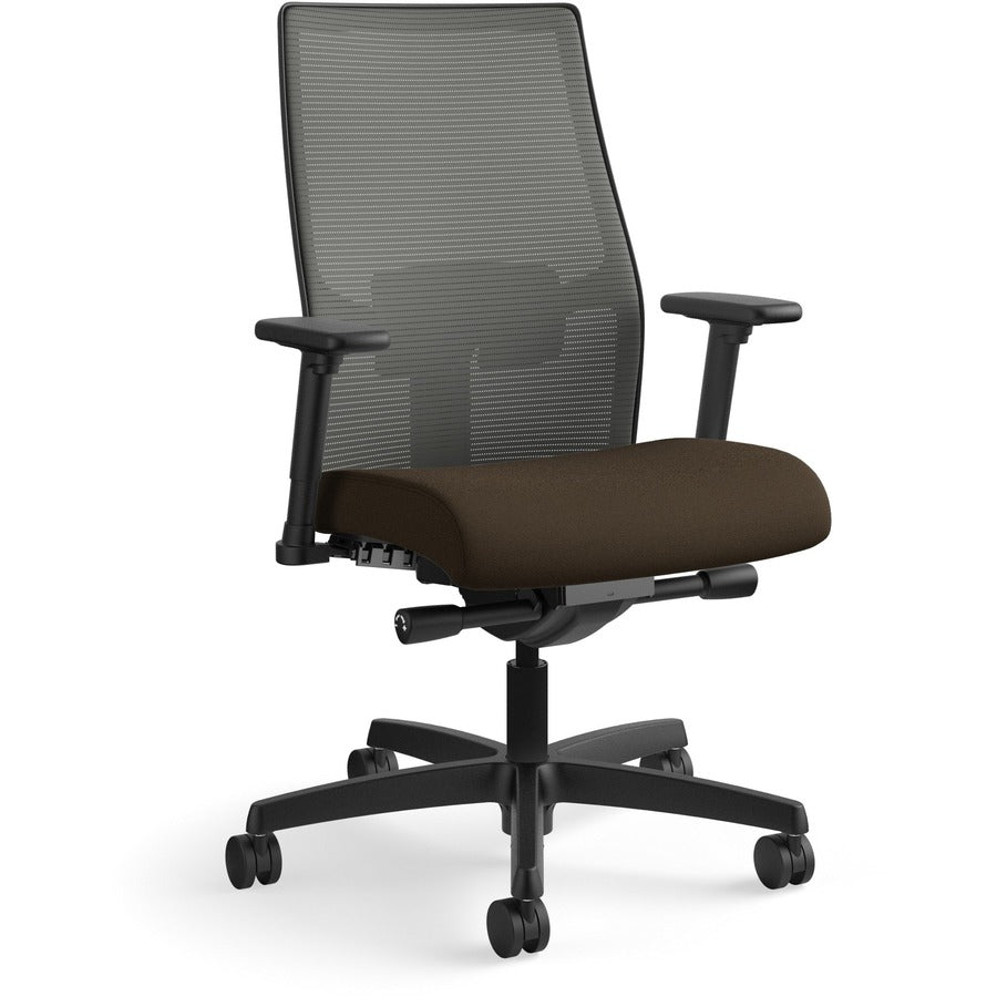 HON Ignition 2.0 Chair - Espresso Seat Color - Fabric Seat Material - Charcoal Back Color - Mesh Back Material - Black Frame Color - Mid Back - Espresso - 1 Each