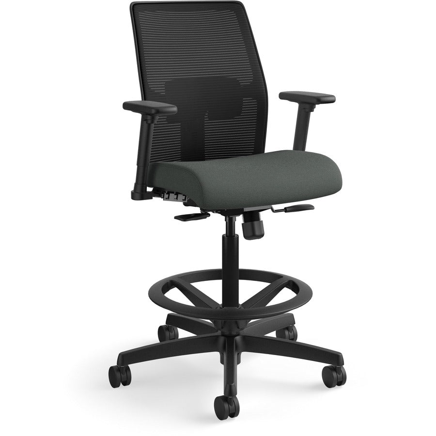 HON Ignition 2.0 Sitting Stool - Iron Ore Seat Color - Fabric Seat Material - Black Back Color - Mesh Back Material - Black Frame Color - Low Back - Iron Ore - 1 Each