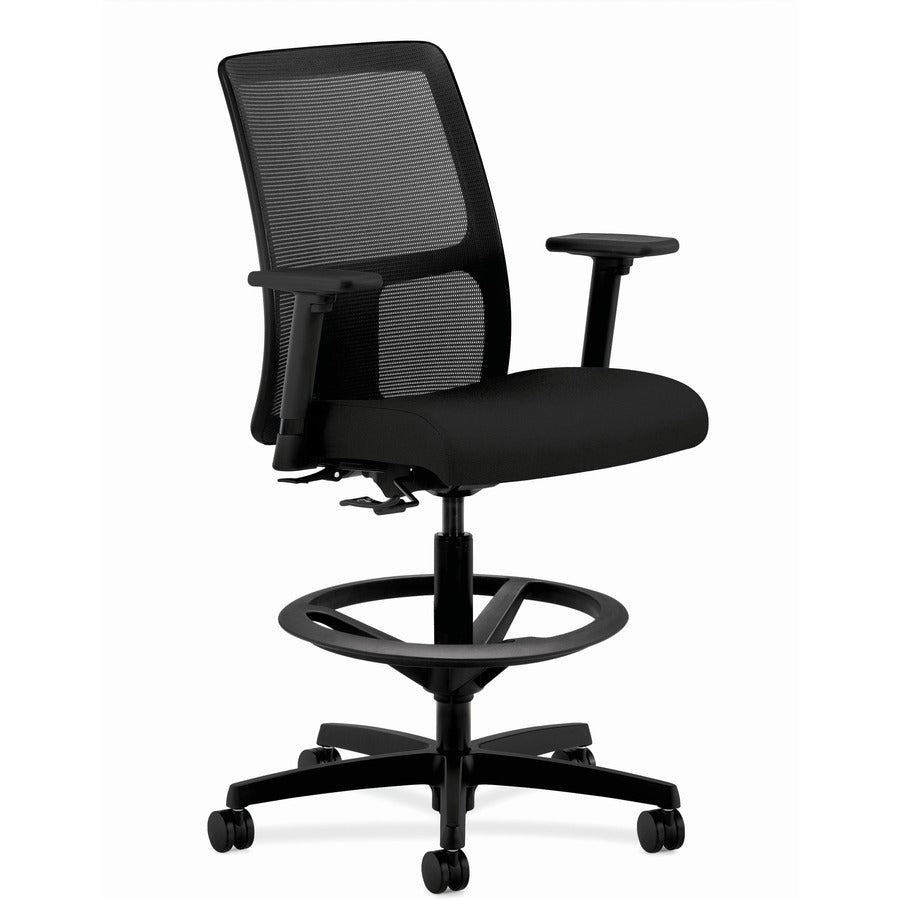 HON Ignition Sitting Stool - Black Seat Color - Fabric Seat Material - Black Back Color - Mesh Back Material - Black Frame Color - Low Back - Black - 1 Each