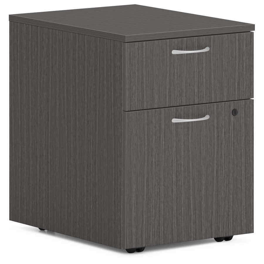 HON Mod HLPLPMBF Pedestal - 20" Height x 15" Width x 20" Depth - Total Drawer(s): 2 - Finish: Slate Teak - 1 Each
