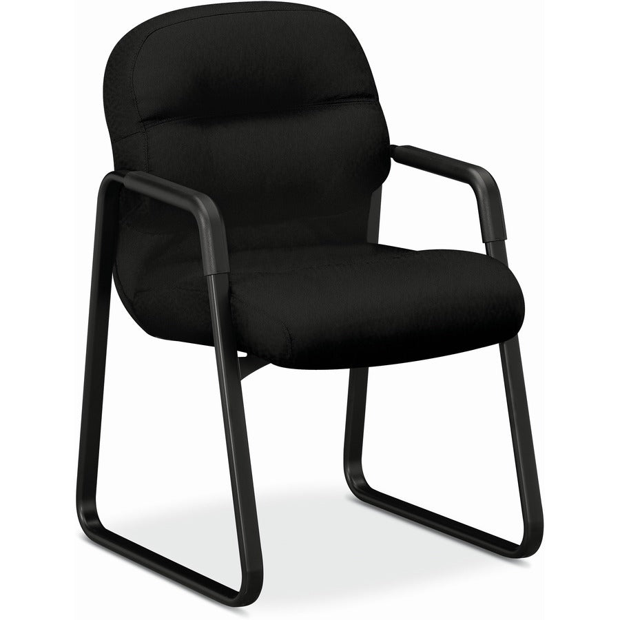 HON Pillow-Soft Chair - Iron Ore Seat Color - Iron Ore Back Color - Fabric Back Material - Black Frame Color - Sled Base - Iron Ore - 1 Each