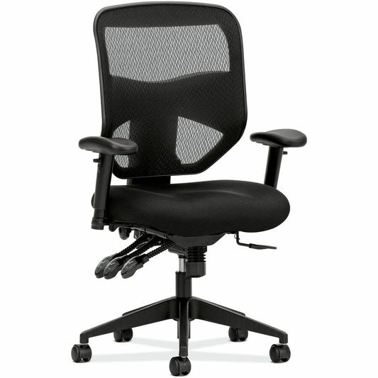 HON Prominent Task Chair - Black Seat Color - Mesh, Polyester Seat Material - Black Back Color - Mesh Back Material - Black Frame Color - High Back - 5-star Base - Black - 1 Each