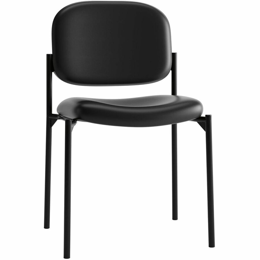 HON Scatter Chair - Black Seat Color - Bonded Leather Seat Material - Black Back Color - Bonded Leather Back Material - Black Frame Color - Steel Frame Material - Black - 1 Each