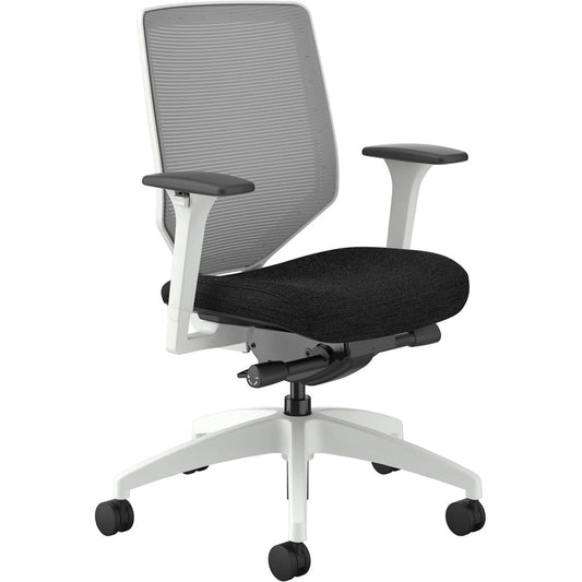 HON Solve Chair - Black Seat Color - Fabric Seat Material - Fog Back Color - Mesh Back Material - Designer White Frame Color - Mid Back - Black - 1 Each
