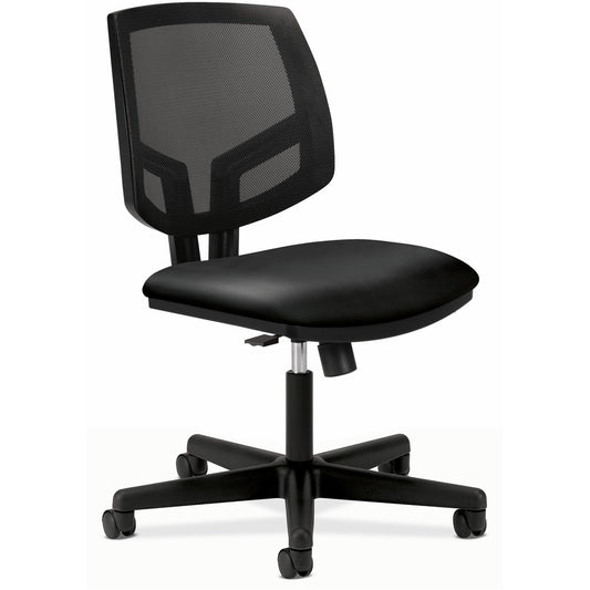 HON Volt Chair - Black Seat Color - Bonded Leather Seat Material - Black Back Color - Mesh Back Material - Black Frame Color - Black - 1 Each