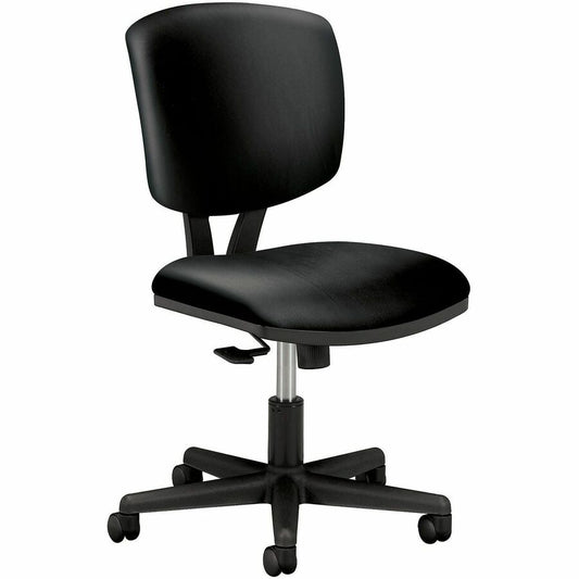 HON Volt Chair - Black Seat Color - Bonded Leather Seat Material - Black Back Color - Bonded Leather Back Material - Black Frame Color - Low Back - 5-star Base - Black - 1 Each