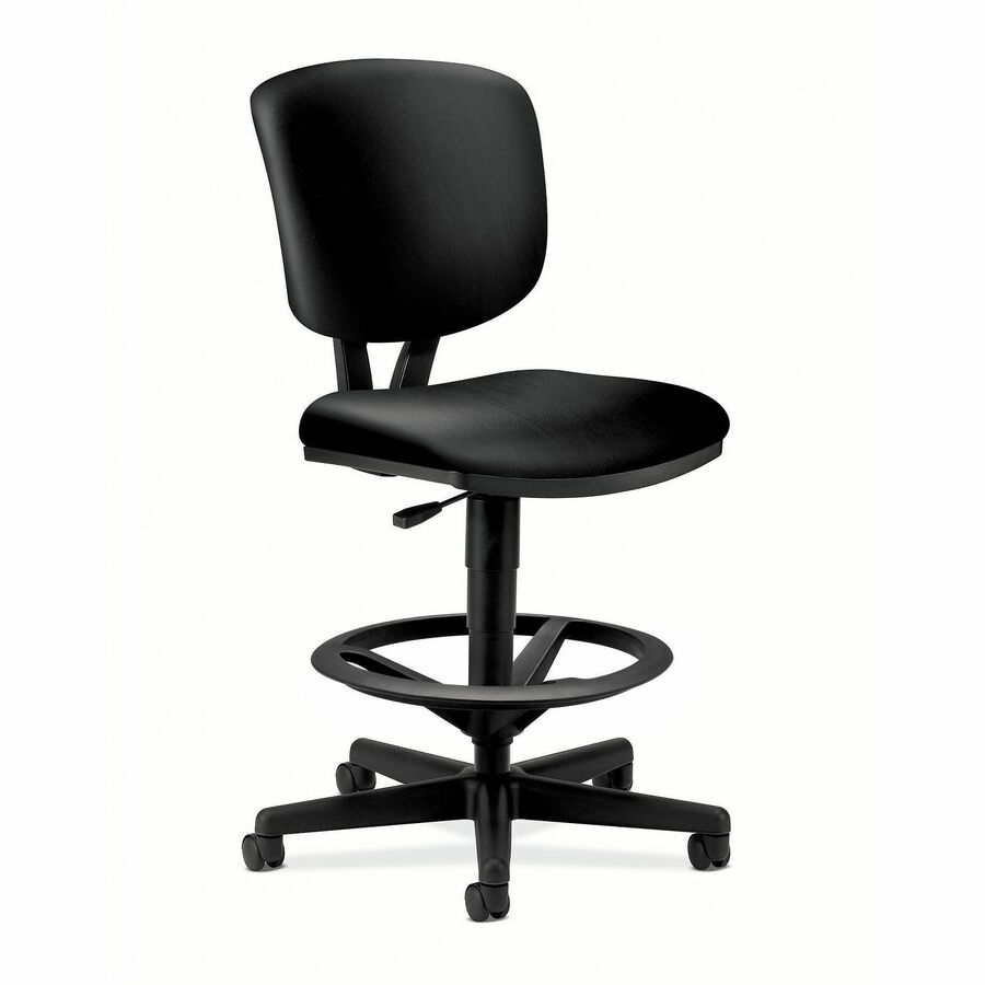 HON Volt Sitting Stool - Black Seat Color - Bonded Leather Seat Material - Black Back Color - Bonded Leather Back Material - Black Frame Color - Black - 1 Each