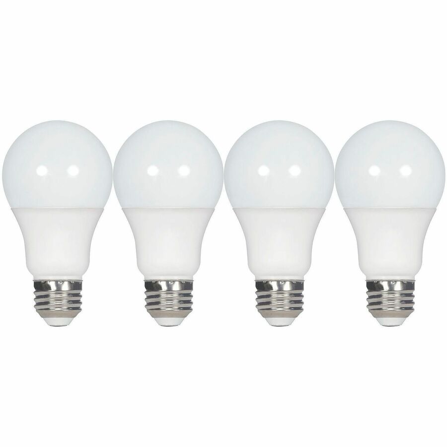 Satco LED Light Bulb - 9.50 W - 60 W Incandescent Equivalent Wattage - 120 V AC - 800 lm - A-Shaped - A19 Size - Frosted - Warm White Light Color - E26 Base - 15000 Hour - 2700&deg, K Color Temperature - 80 CRI - 220&deg, Beam Angle - Vibration Resistan..
