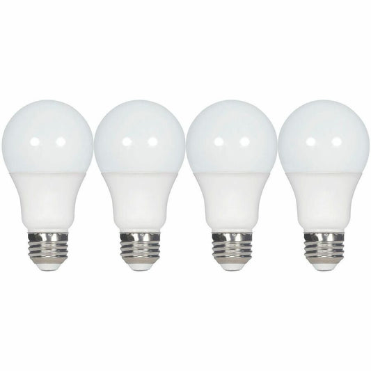 Satco LED Light Bulb - 9.50 W - 60 W Incandescent Equivalent Wattage - 120 V AC - 800 lm - A-Shaped - A19 Size - Frosted - Warm White Light Color - E26 Base - 15000 Hour - 2700°, K Color Temperature - 80 CRI - 220°, Beam Angle - Vibration Resistan..