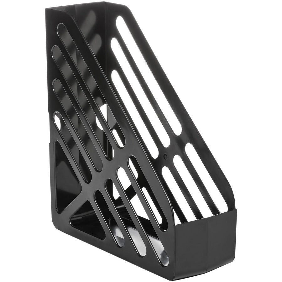 Deflecto AntiMicrobial Jumbo Magazine File - Black - Polystyrene - 1 Each