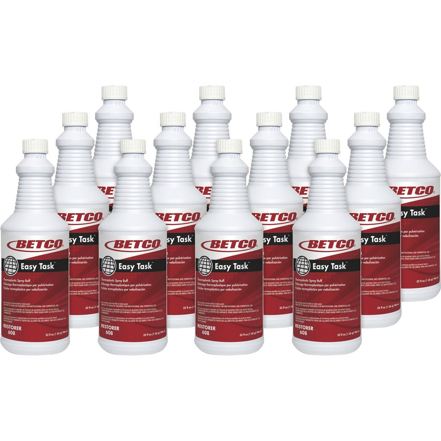 Betco Easy Task Thermoplastic Spray Buff - For Floor - Ready-To-Use - Spray - 32 fl oz (1 quart) - Clean Bouquet Scent - Recommended For: Heel Mark Remover, Scuff Mark Remover, Scratch Remover - Durable, Slip Resistant, Versatile - Green, Milky Green...