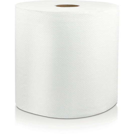 Livi VPG Select Hard Wound Towel - 1 Ply - 8" Width x 600 ft Length - 1 13/16" Core - White - Fiber - 6 / Carton