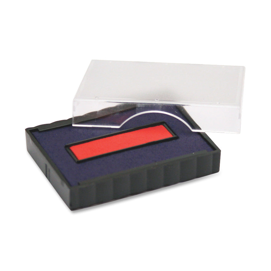 Printy 5-In-1 Date Stamp Replacement Pad - Blue, Red Ink - Plastic - 1 Each
