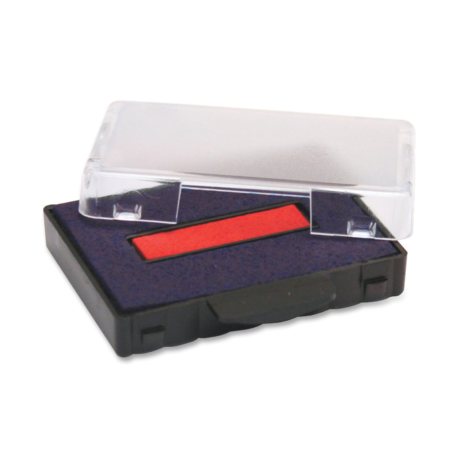 Trodat T5444 Replacement Ink Pad - Red, Blue Ink - Plastic - 1 Each