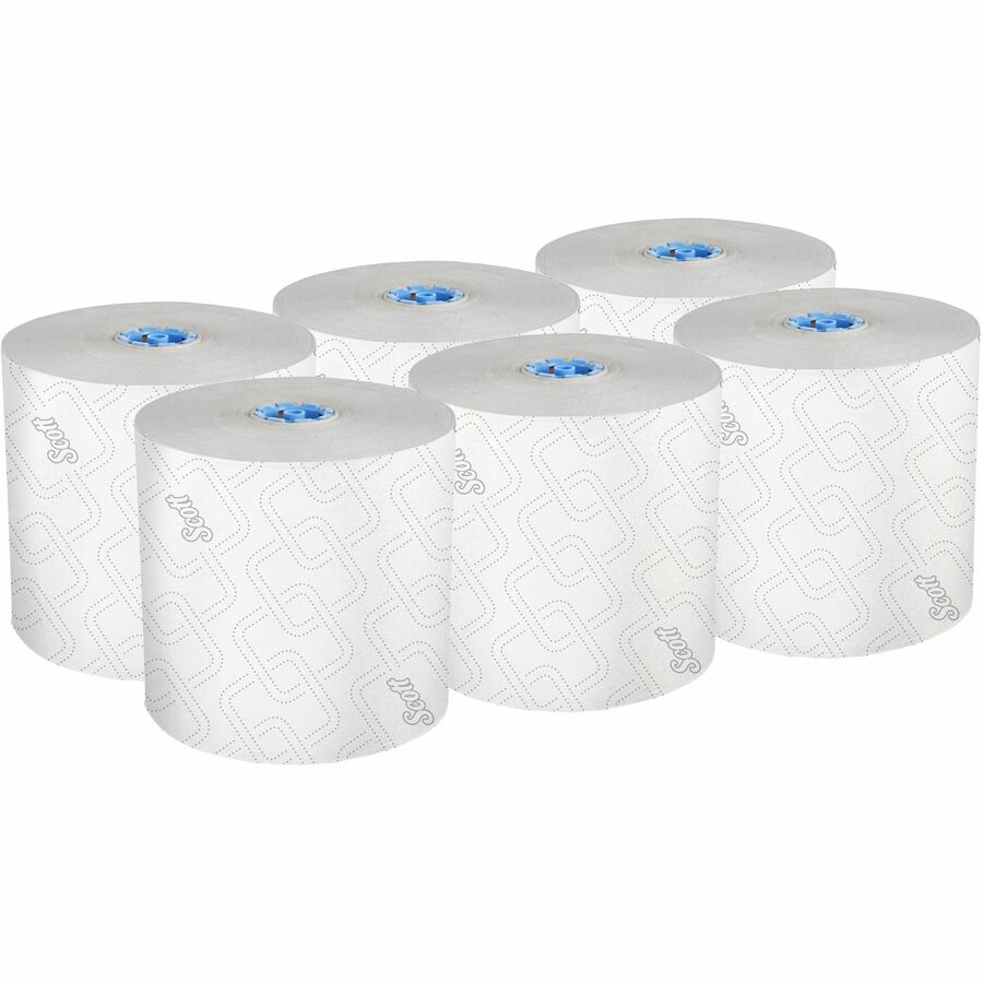 Scott Pro High-Capacity Hard Roll Towels with Elevated Design & Absorbency Pockets - 7.50" Width x 700 ft Length - 1 3/4" Core - Elevated Scott Design - White - Paper - 6 / Carton