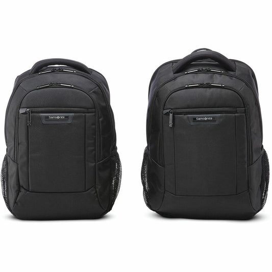 Samsonite Classic Business 2.0 Carrying Case (Backpack) for 13" to 15.6" Apple iPad Notebook, Tablet, Smartphone, Pen, Business Card, Accessories - Black - Polyester Body - Shoulder Strap, Handle - 17" Height x 7.2" Width x 11.3" Depth - Medium Size...