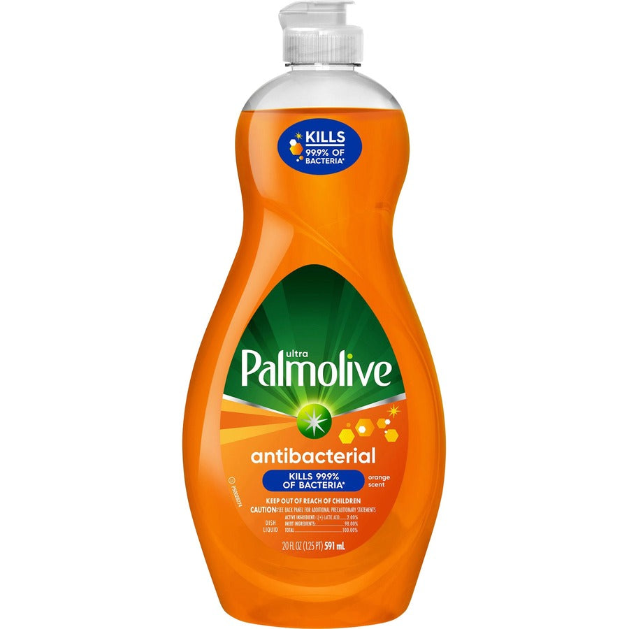 Palmolive Antibacterial Ultra Dish Soap - For Dish, Kitchen, Surface - Concentrate - Liquid - 20 fl oz (0.6 quart) - Recommended For: Bacteria Remover, Grease Remover - Antibacterial, Phosphate-free, Kosher, Residue-free, Non-abrasive - Orange - 1 Each