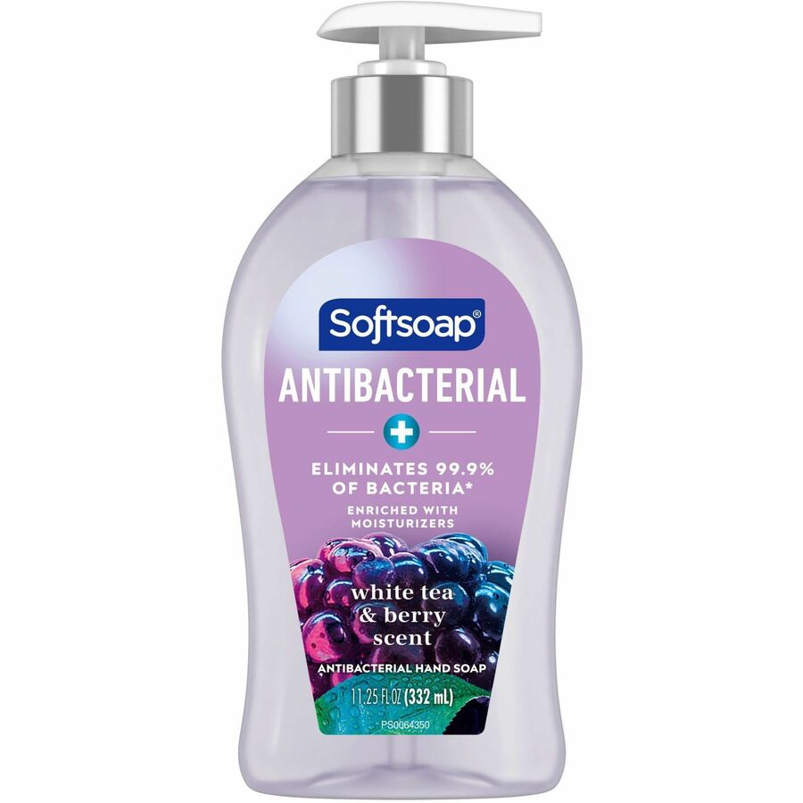 Softsoap Antibacterial White Tea Hand Soap - White Tea & Berry Scent - 11.25 fl oz - Pump Bottle Dispenser - Bacteria Remover, Dirt Remover - Hand, Skin, Kitchen, Bathroom - Moisturizing - Antibacterial - Multi - Refillable, Paraben-free, Phthalate-fre...