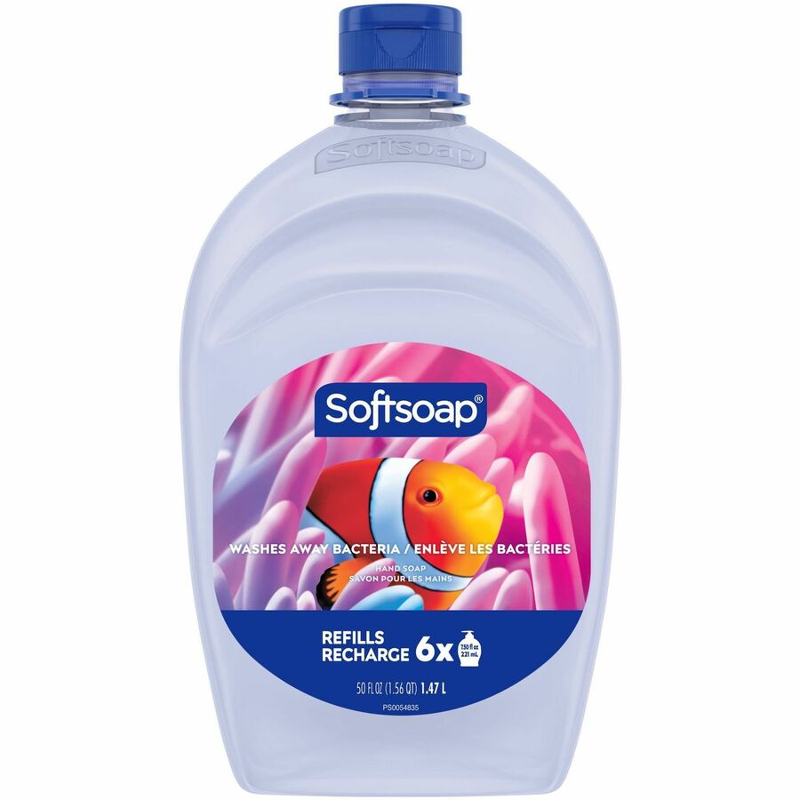 Softsoap Aquarium Design Liquid Hand Soap - Fresh Scent Scent - 1.56 quart - Bacteria Remover, Dirt Remover, Soil Remover - Hand, Skin - Moisturizing - Clear - Rich Lather, Recyclable, Paraben-free, Phthalate-free, pH Balanced, Biodegradable, Refillabl...