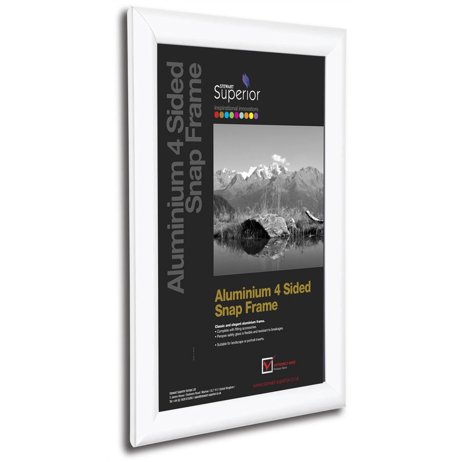 Seco Mitred Snap Frame - 11" x 17" Frame Size - Rectangle - Durable - Aluminum - White - 1 Each
