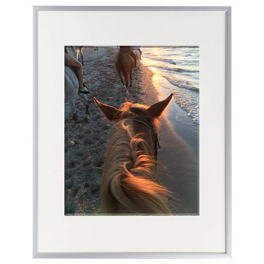 Seco Picture Frame - 11" x 14" Frame Size - Rectangle - Vertical, Horizontal - Aluminum - Silver - 1 Each