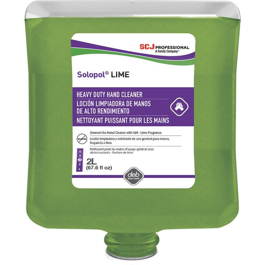 SC Johnson Solopol Medium Heavy-Duty Hand Wash - Lime Scent - 2.11 quart - Cartridge Dispenser - Grease Remover, Oil Remover, Soil Remover, Dirt Remover, Grime Remover - Hand, Industrial, Automotive - Moisturizing - Green - Heavy Duty, Solvent-free, No...