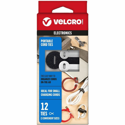 VELCRO, Portable Cord Ties - Cable Tie - Multi - 12 / Pack