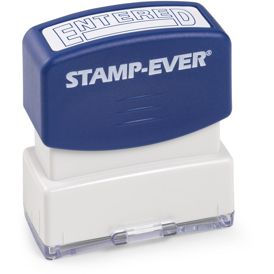 Trodat Pre-inked ENTERED Stamp - Text Stamp - ENTERED - 1.69" Impression Width x 0.56" Impression Length - 50000 Impression(s) - Blue - 1 Each - TAA Compliant
