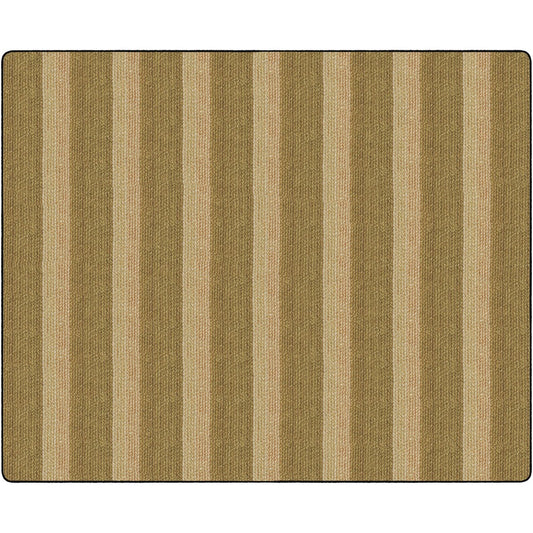 Flagship Carpets Basketweave Stripes Classroom Rug - Floor Rug - 10.60 ft Length x 13.20 ft Width - Rectangle - Natural - Nylon