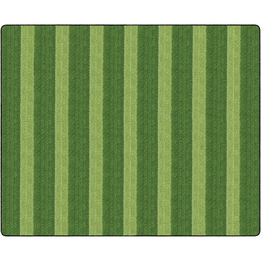 Flagship Carpets Basketweave Stripes Classroom Rug - Floor Rug - 10.60 ft Length x 13.20 ft Width - Rectangle - Green - Nylon