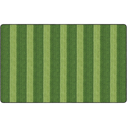Flagship Carpets Basketweave Stripes Classroom Rug - Floor Rug - 91.20" Length x 12 ft Width - Rectangle - Green - Nylon