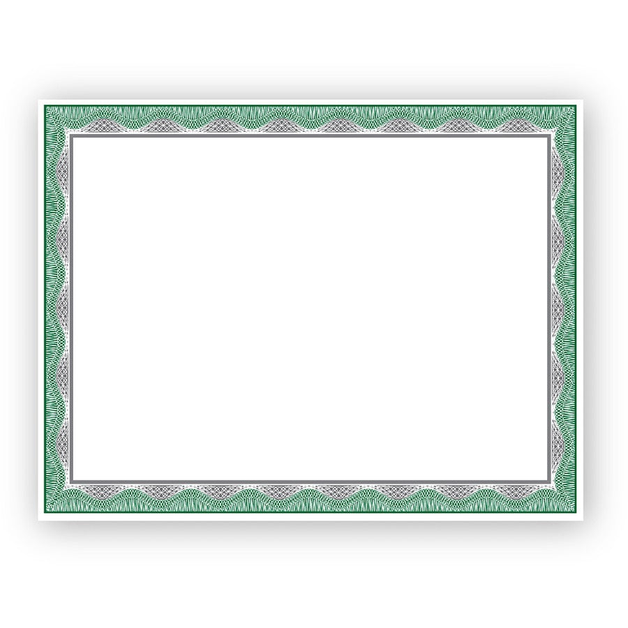 Geographics Silver Foil Award Certificates - 65 lb Basis Weight - 11" Width - Inkjet, Laser Compatible - Assorted, Green, Silver, White - Foil - 15 / Pack