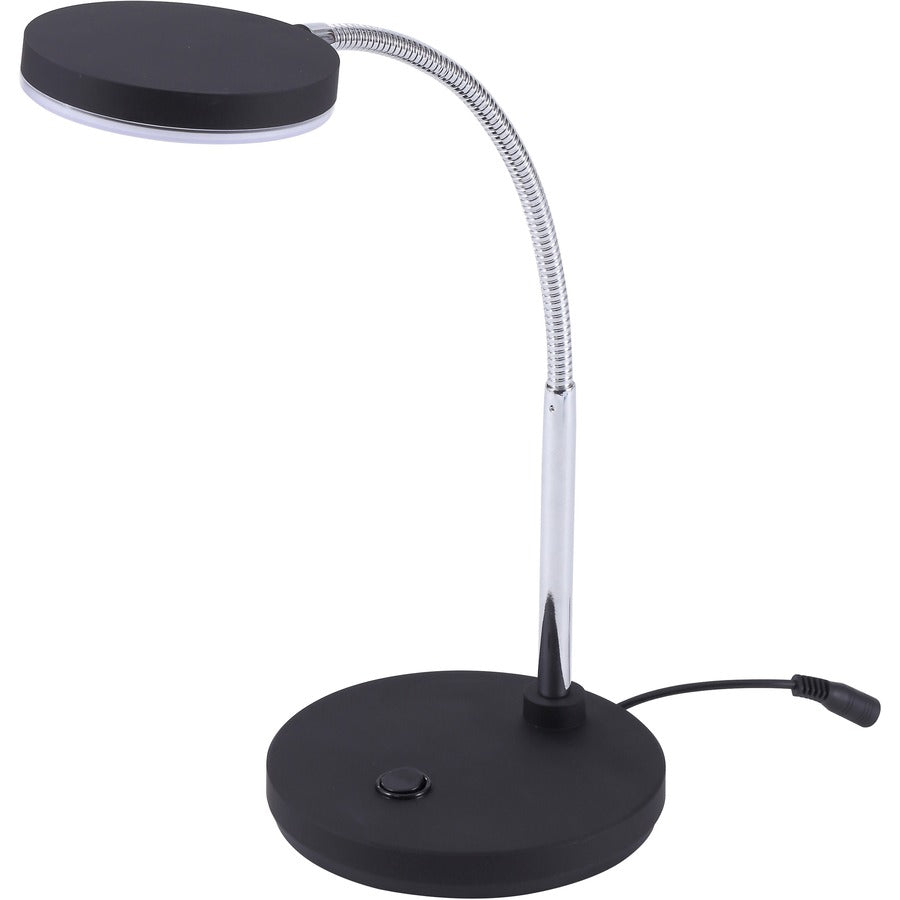 Bostitch Metal Gooseneck Desk Lamp, Black - LED Bulb - Polished Metal - Gooseneck, Flicker-free, Glare-free Light, Adjustable Head, Flexible Neck, Adjustable Brightness, Eco-friendly - Metal - Desk Mountable, Table Top - Black - for Desk, Table, Home...