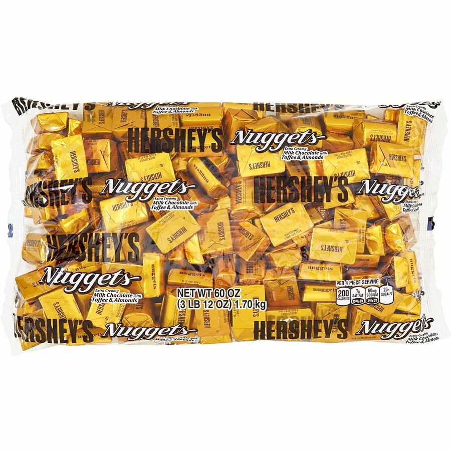Hershey Nuggets Chocolates - Milk Chocolate with Toffee & Almonds - 3.75 lb - 1 Carton