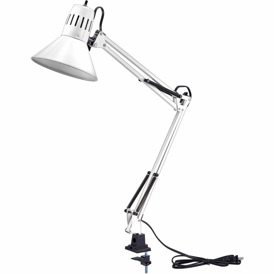 Bostitch Swing Arm Desk Lamp with Clamp, White - 9 W LED Bulb - Swivel Arm, Flicker-free, Glare-free Light, Durable, Eco-friendly - 700 lm Lumens - Metal - Desk Mountable, Table Top - White - for Desk, Table, Home, Office, Studying, Crafting, Classroom...