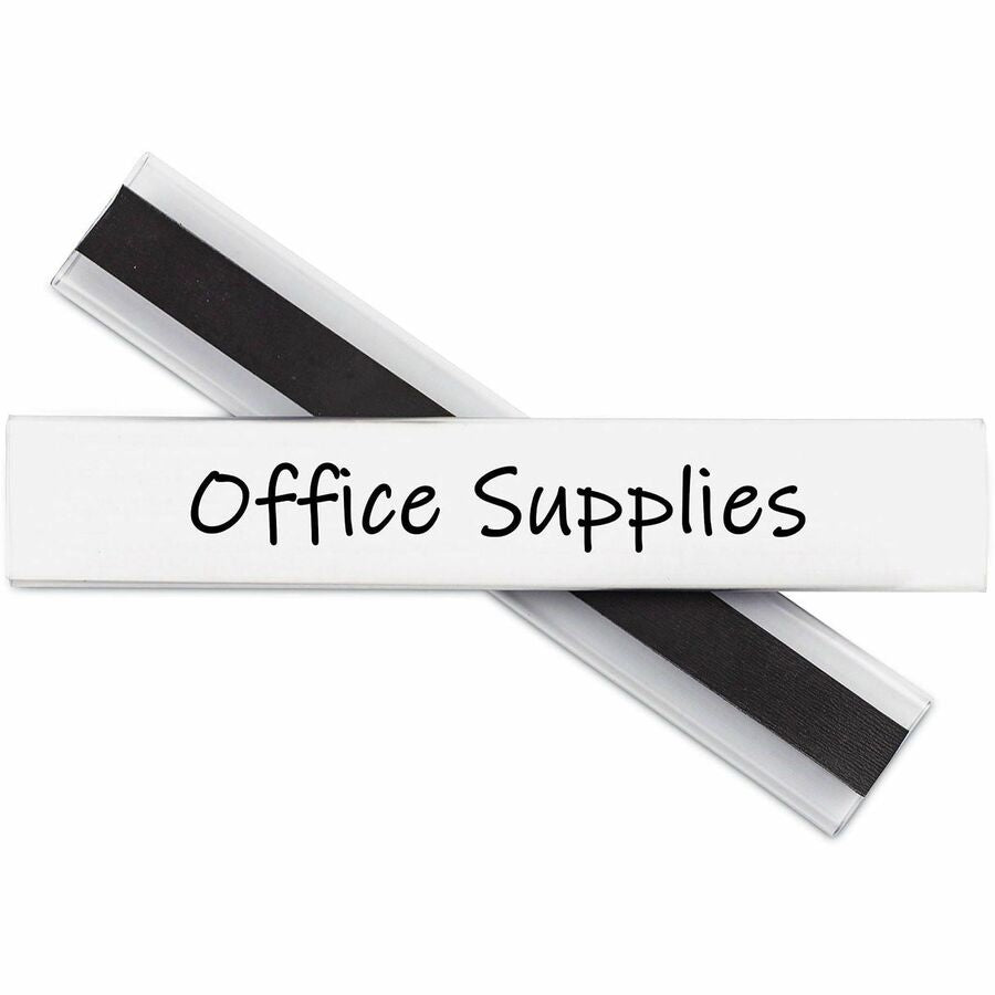 C-Line Label Holder - Support 6" x 1" Media - 5.3" Height x 7" Width x 7" Depth - Polyvinyl Chloride (PVC), Plastic - Clear - Magnetic, Side-loading - 10 / Pack