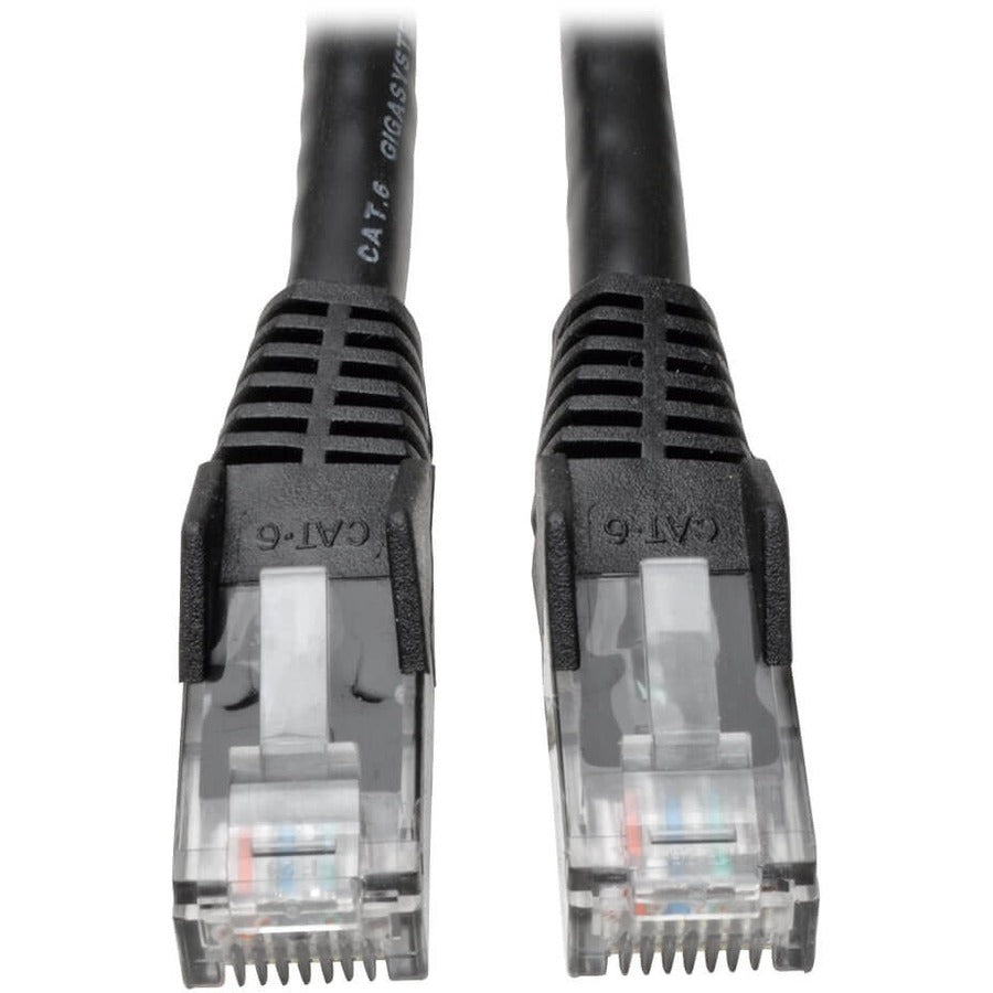 Tripp Lite series Gigabit N201-014-BK Cat.6 UTP Patch Network Cable - 14 ft Category 6 Network Cable for Network Device, ATM - First End: 1 x RJ-45 Network - Male - Second End: 1 x RJ-45 Network - Male - 1 Gbit/s - Patch Cable - Gold Plated Contact - C...