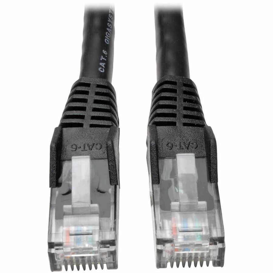 Tripp Lite series 25-ft. Cat6 Black Gigabit Patch Cord Snagless Molded - 25 ft Category 6 Network Cable for Network Device - First End: 1 x RJ-45 Network - Male - Second End: 1 x RJ-45 Network - Male - 10 Gbit/s - Patch Cable - Gold Plated Contact - CM...