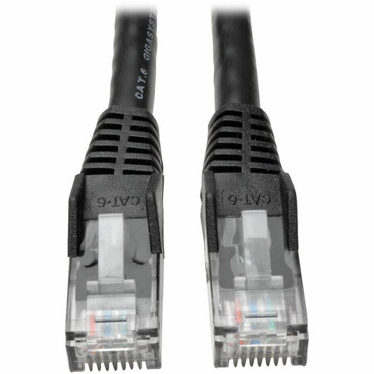 Tripp Lite series 25-ft. Cat6 Black Gigabit Patch Cord Snagless Molded - 25 ft Category 6 Network Cable for Network Device - First End: 1 x RJ-45 Network - Male - Second End: 1 x RJ-45 Network - Male - 10 Gbit/s - Patch Cable - Gold Plated Contact - CM...