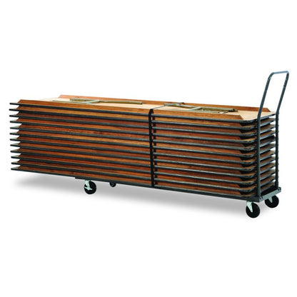 Chair/Table Cart, Metal, 600 lb Capacity, 20.86" x 50.78" to 72.04" x 43.3", Black