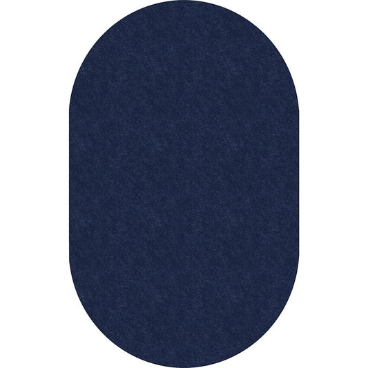 Flagship Carpets Amerisoft Solid Color Rug - 12 ft Length x 90" Width - Oval - Navy Blue - Nylon, Polyester