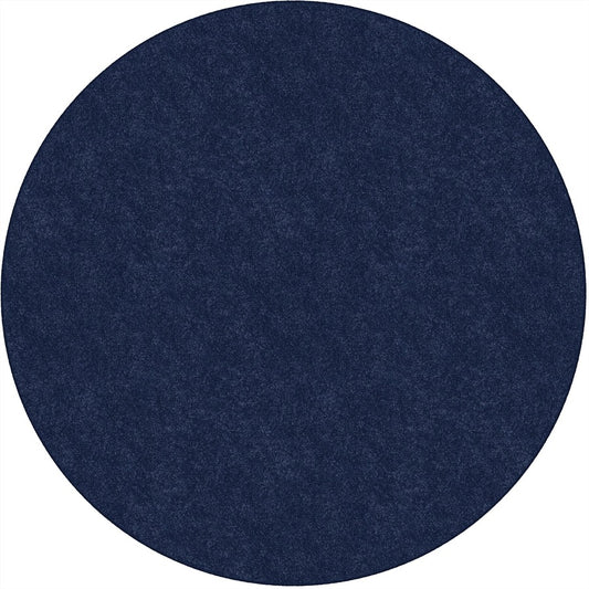 Flagship Carpets Amerisoft Solid Color Rug - 72" Diameter - Round - Navy Blue - Nylon, Polyester