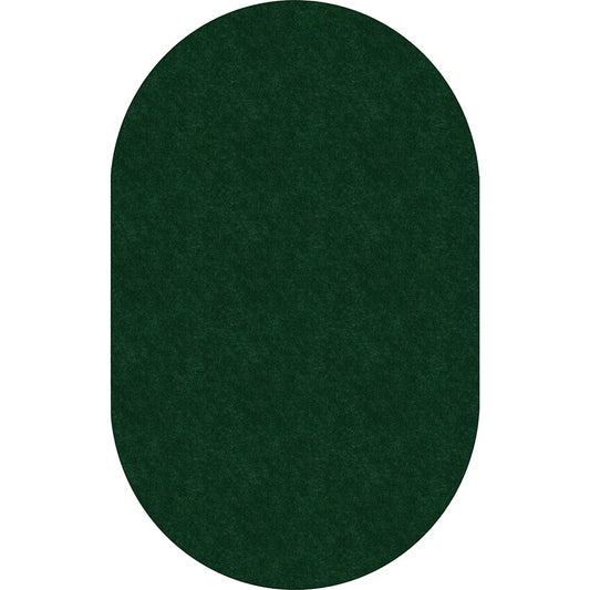Flagship Carpets Amerisoft Solid Color Rug - 12 ft Length x 90" Width - Oval - Emerald Green - Nylon, Polyester